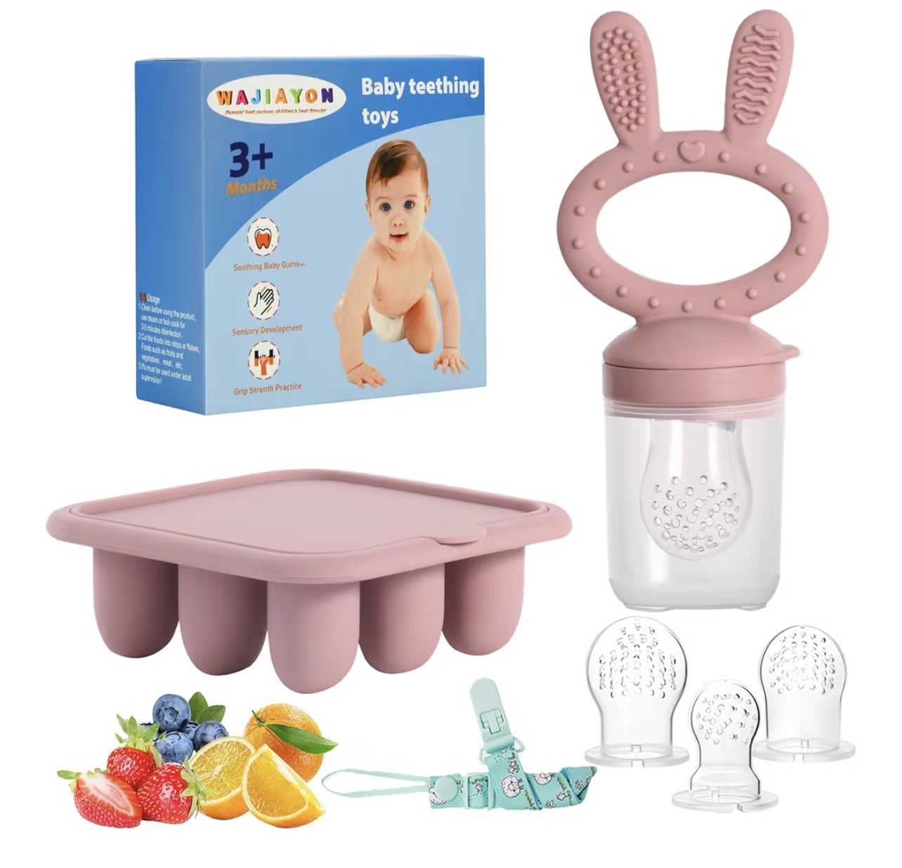 Baby Breastmilk Popsicle Molds & Baby Fruit Feeder (2 Pack), Baby Food Freezer