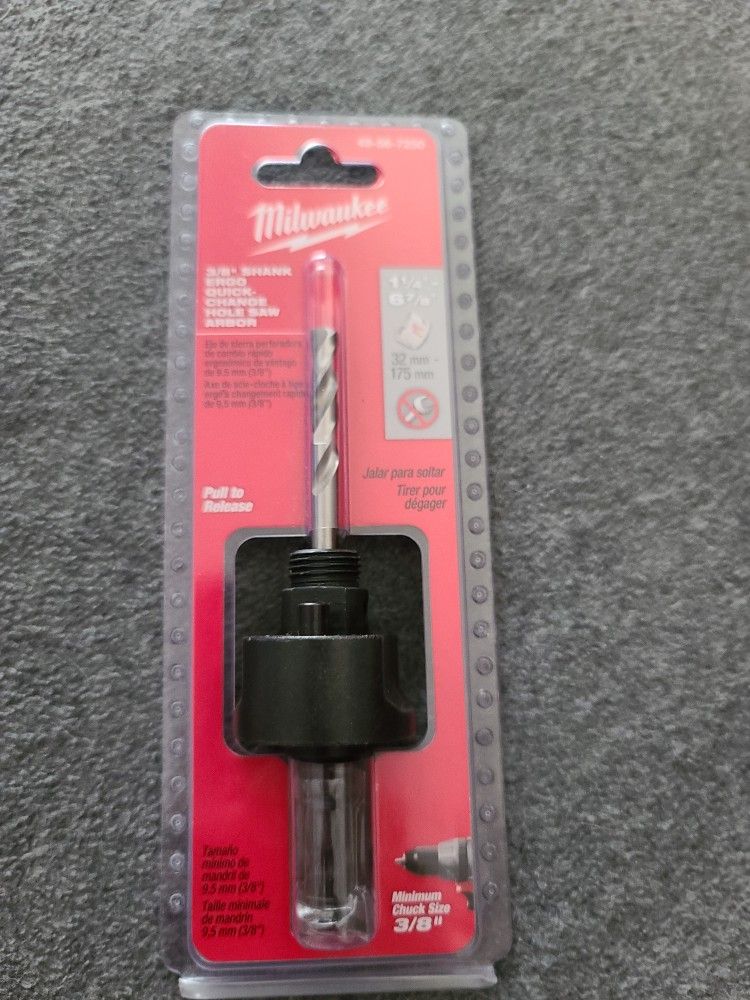 Milwaukee 3/8" Shank Quick Change Hole Saw Arbor