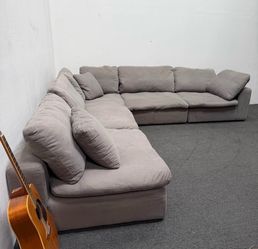 Gray 5-Piece Cloud Couch Sectional - 11ft x 7ft - Freshly Cleaned - Delivery Available!