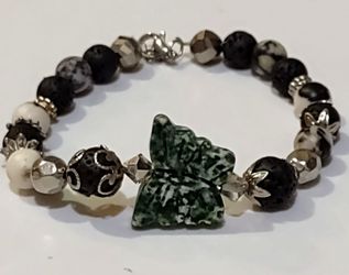 Black and White Butterfly Stone Bracelet.