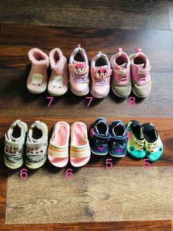 Seven Pairs Toddler Girl 12M-3T shoes,must take All