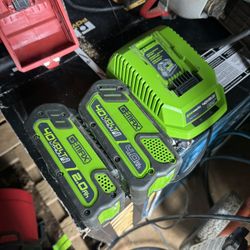 Green works Batteries And Charger 