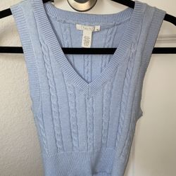 Blue Knit Shirt Vest