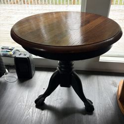Oak Refurbished Clawfoot Table  