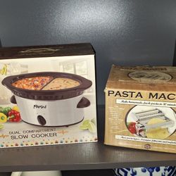 Pasta Machine & Dual Crock Pot (New)