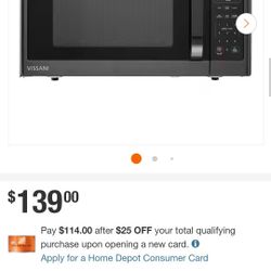 Black Stainless Steel 1,100 Watt Countertop Microwave