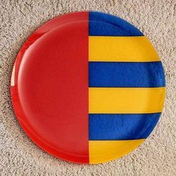 Dansk International Designs large 17-inch decorative lipped glass plate dish