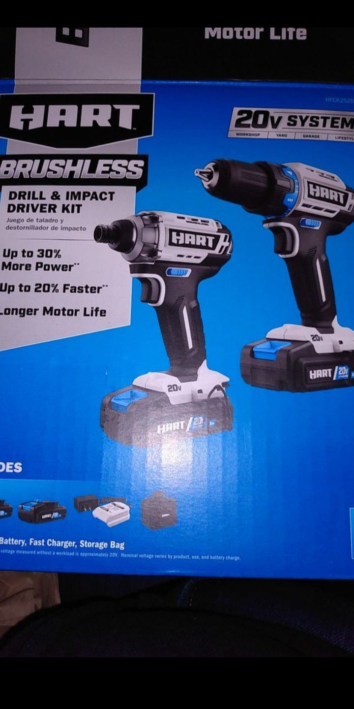 Hart BRUSHLESS Drill and impact driver kit