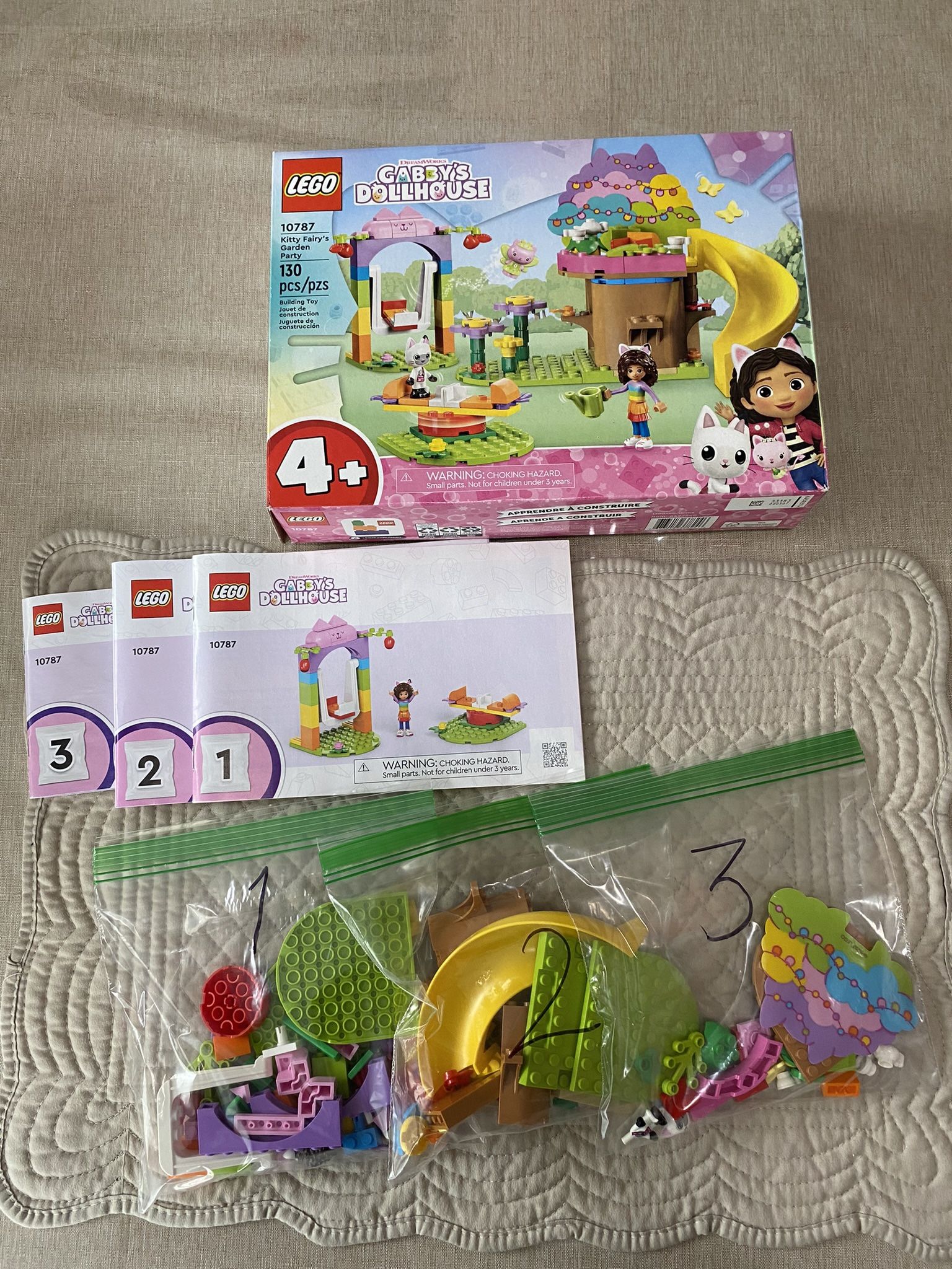 LEGO Gabby's Dollhouse Kitty Fairy Garden Party 10787, 100% Complete
