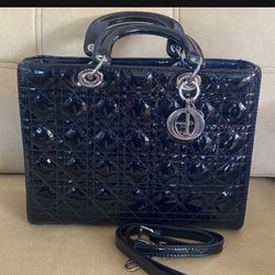 Dior Black Patent  Leather 2 Way