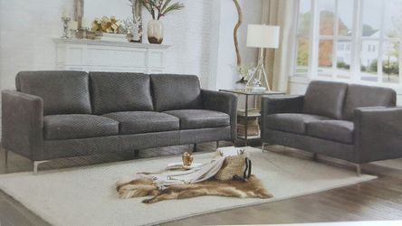 Grey soft smooth leather like Sofa and love BRAND NEW
