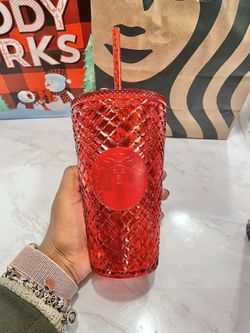 Starbucks Red Jeweled Holiday Christmas Tumbler 