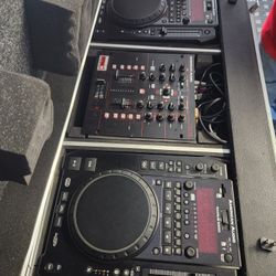 Dj Setup with Strobe Lights