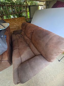 Brown Microfiber Reclining Sofa
