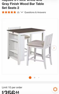 Table set seat 2 high gray