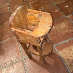 Handmade Wooden Doll High Chair