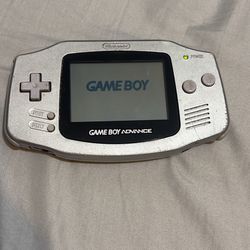 Gameboy Advanced Silver Tested Working (missing Back Cover )