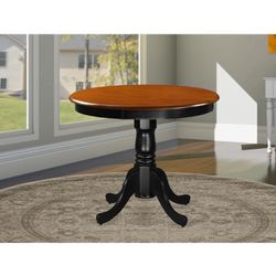 East West Furniture Antique 36 Inch Pedestal Round  Table Top Only, Cherry/Black