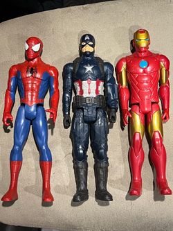 Marvel Avengers 12” Figure Set Spider-Man Captain America Iron Man
