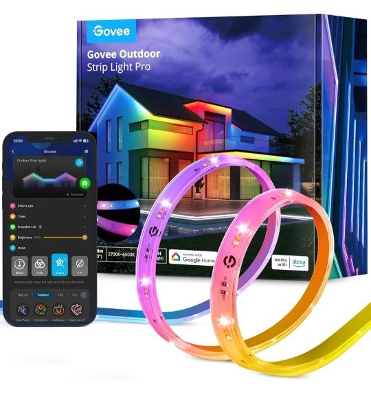 32.8ft Govee Outdoor LED Strip Lights RGBIC with Warm & Cold White Retails $99