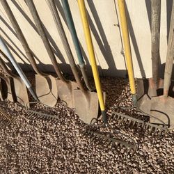 Shovels and rakes and flat shovels