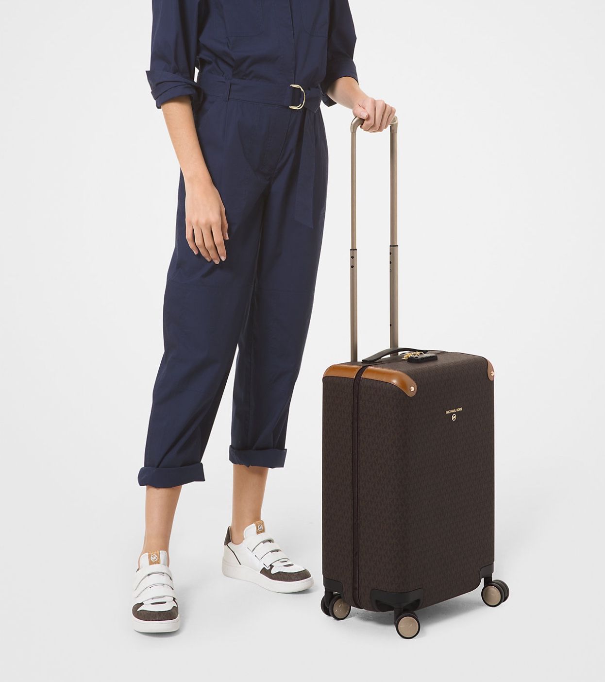 Michael Kors Logo Rolling Travel Trolley Suitcase Carry On Bag Vacation Trip MK