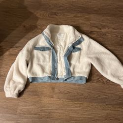 Elodie Jacket With Fur Denim 