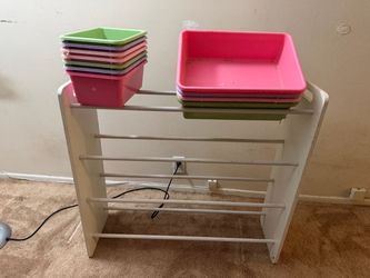Kids cubbie with buckets