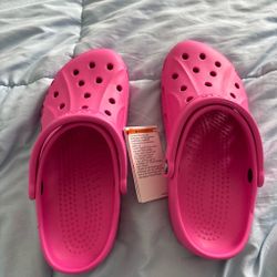 Pink crocs