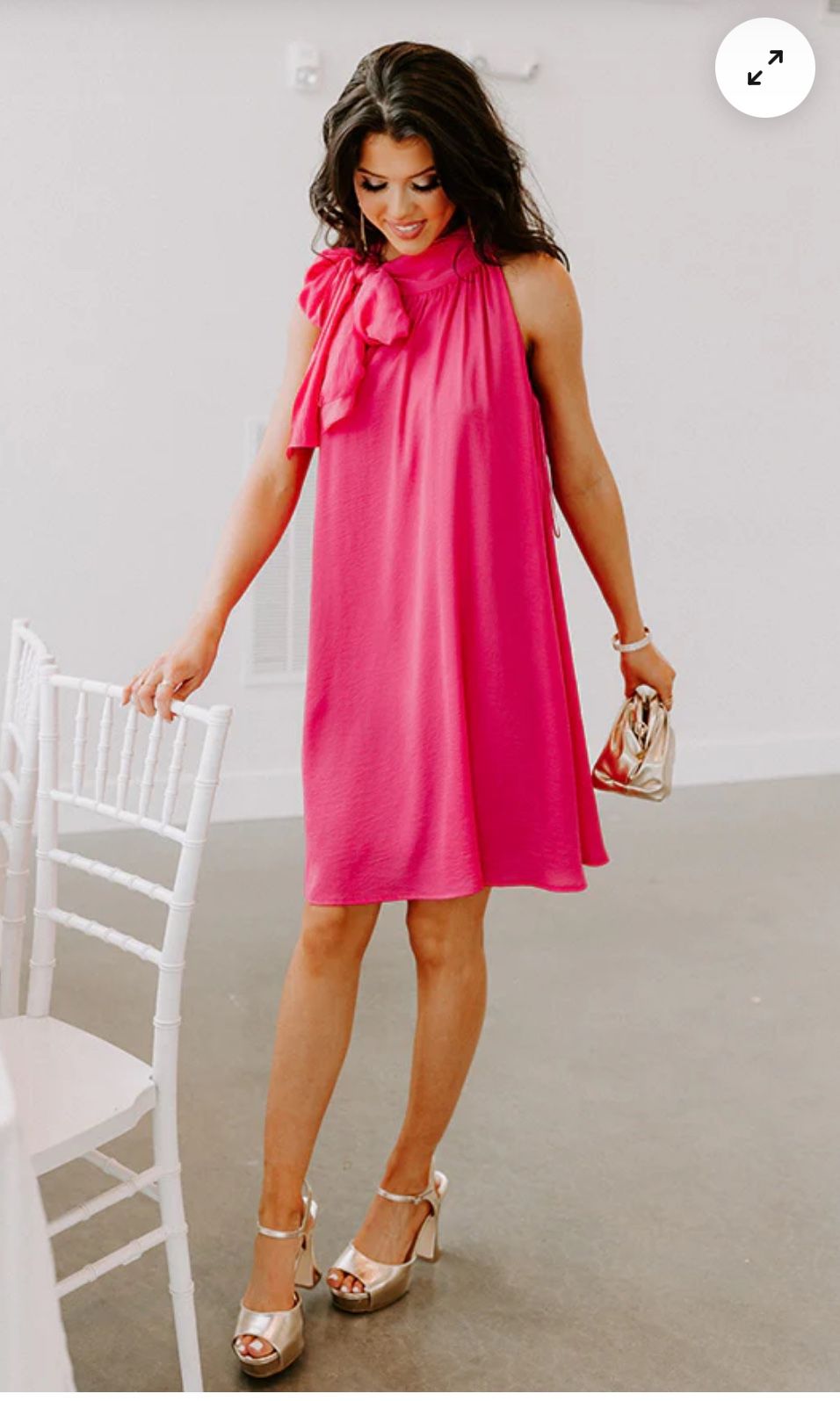 Glam Hot Pink Semi-Formal Dress