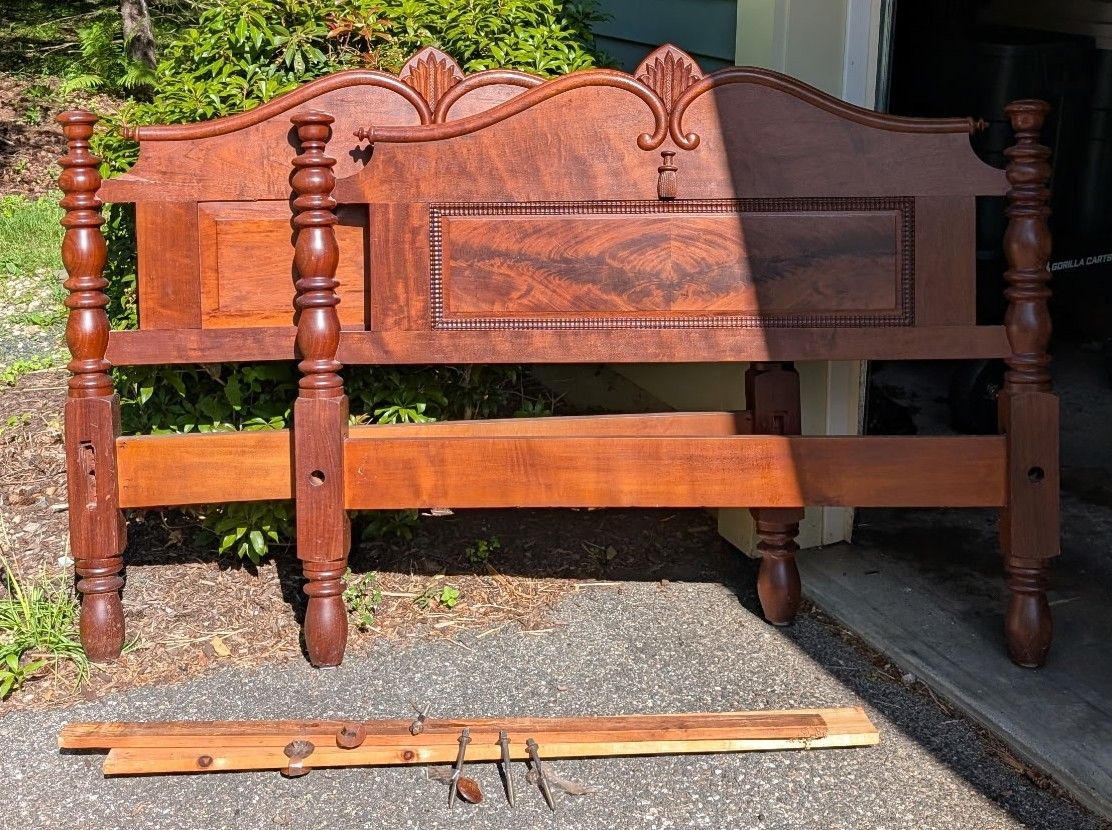 Antique Hardwood Bed Frame 
