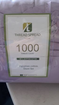 T. S. 1000 T.C. Cotton 4pc Sheet Set King size light Purple in color.