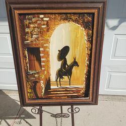 Vintage framed mid century heavy impesto textured brush strokes signed Maud