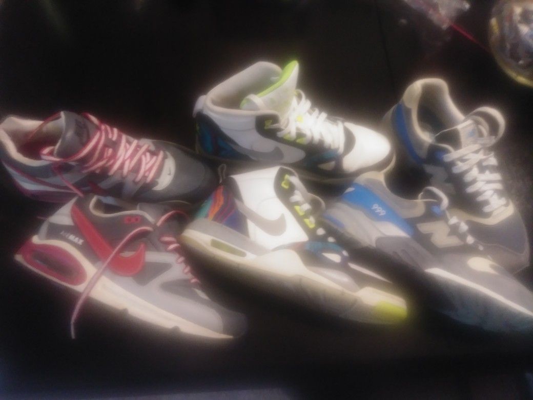 All 3 Pair for $60.00 New Balance 7 men in a half very good condition , Air Flights size 8 men ,Air max size 10 women