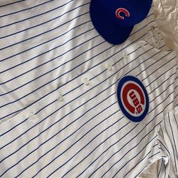 Chicago cubs World Series throwback majestic jersey plus a bonus free hat