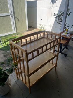 Wooden Baby Changing Table with Shelves
