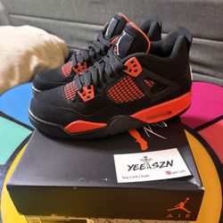 Nike Air Jordan 4 Red Thunder Size 6.5 New Small Flaw On Netting 