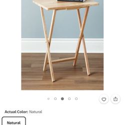 Indoor Single Folding TV Tray Table Natural L 19 x W 15 x H 26 inches.