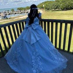 Blue 15 Quinceañera Dress