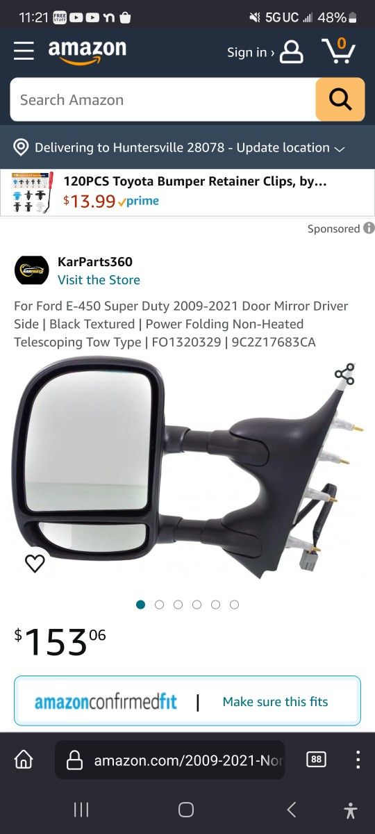 Ford F150, F250, F350, E250, E350 Mirror 