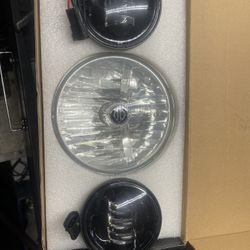 Two New Led Pass Fog Lights And Oem Headlight