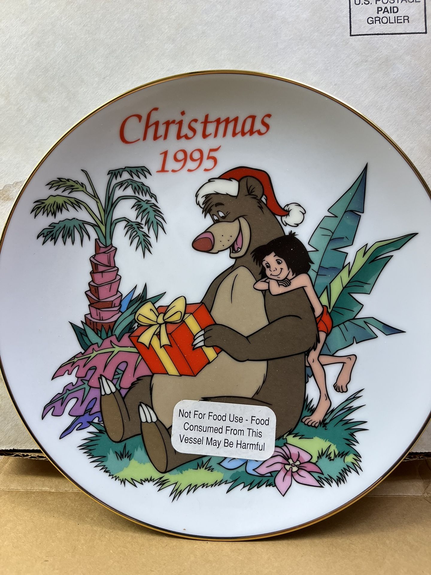 Grolier Disney Christmas Plate 