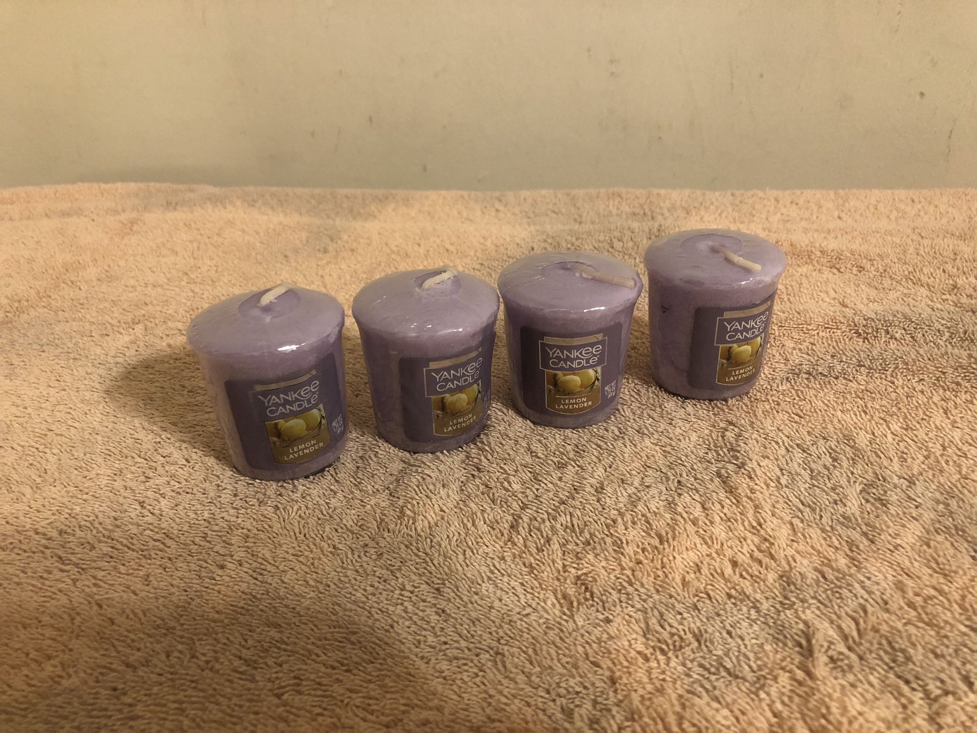 Lot Of 4 Yankee Candle Lemon Lavender Votive Candles Discontinued NIP