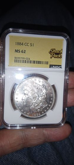 Morgan silver dollar.1884.. cc ..Ms 62