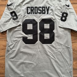 Maxx Crosby Grey Black Raiders Jersey 98
