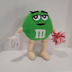 Vintage M&Ms Mars 12 Inch Posable Stuffed Green Female Candy White Boots Plush