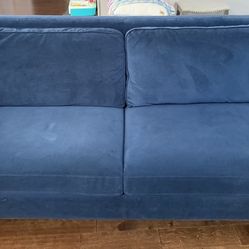85” Blue Velvet Couch 