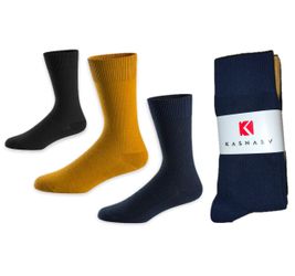 Mens Dress Socks-Crew Cotton Socks 6 Pack  Size 8-12