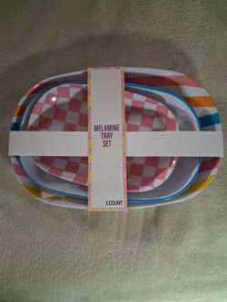 3 Melamine Tray Set  Count NEW