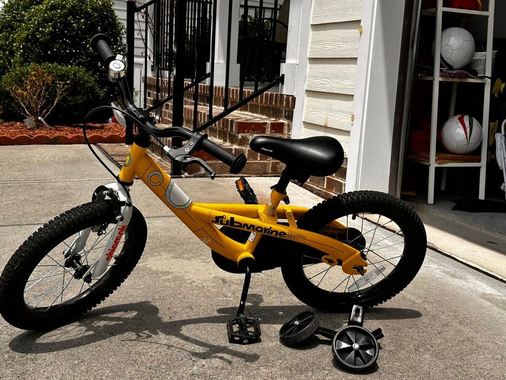 Submarine Steel Cycle Bike Child's Bicycle 16 Inch Yellow